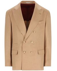 Brunello Cucinelli - Blazer Croisé À Revers Pointus - Lyst