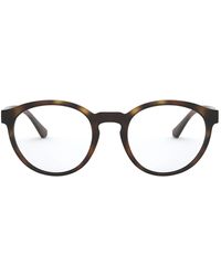 Emporio Armani - トータスシェル ラウンド眼鏡フレーム - Lyst