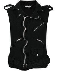 COMME DES GARÇON BLACK - Chunky-knit Biker Vest - Lyst