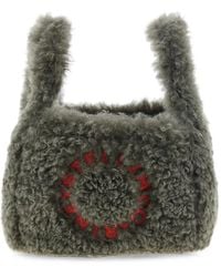 Stella McCartney - Sac Porté Épaule À Logo Brodé Effet Peau Lainée - Lyst