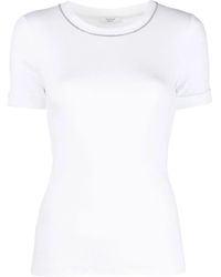 Peserico - Stretch-Jersey Micro-Rib T-Shirt - Lyst