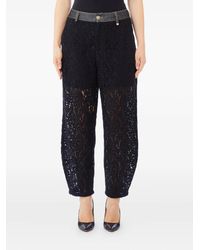 Liu Jo - Lace-Denim Cotton-Blend Trousers - Lyst