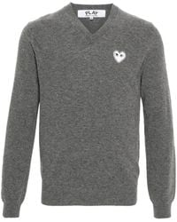 COMME DES GARÇONS PLAY - Heart-Patch Wool Jumper - Lyst