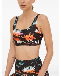 P.E Nation - Oasis Palm-Print Cutout-Back Sports Bra - Lyst