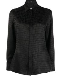 Versace - Croc-devoré Button-down Shirt - Lyst