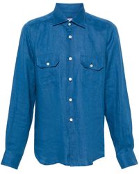 Kiton - Classic-Collar Linen Shirt - Lyst