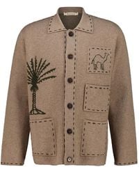 BAZISZT - Seeker Intarsia-Knit Cashmere Cardigan - Lyst