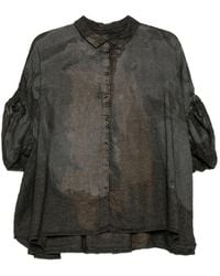 Rundholz - Bleached-Effect Puff-Sleeve Shirt - Lyst