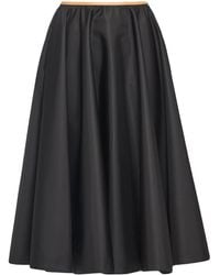 Prada - Gonna Midi Con Logo - Lyst