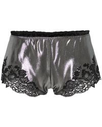 Carine Gilson - Lace-trim Lurex Pyjama Shorts - Lyst