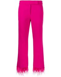 MICHAEL Michael Kors - Feather-trim Cropped Trousers - Lyst