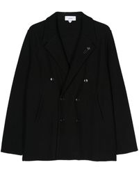 Lardini - Double-breasted knitted blazer - Lyst