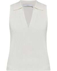 IRO - Ribbed V-Neck Top - Lyst