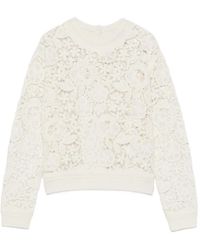 ERMANNO FIRENZE - Pullover Mit Blumenspitze - Lyst