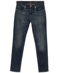 7 For All Mankind - Whiskered Faded-Effect Jeans - Lyst