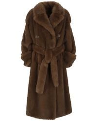BB COUTURE - Belted Double-Breasted Faux-Fur Coat - Lyst