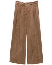 SOLOTRE - Pleated Corduroy Trousers - Lyst