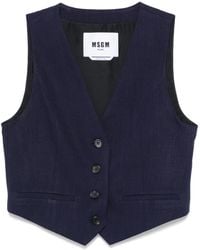 MSGM - Slub-Texture Waistcoat - Lyst