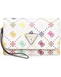 Guess - Silia Monogram-Print Logo-Plaque Wallet - Lyst