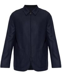 Giorgio Armani - Herringbone Shirt Jacket - Lyst