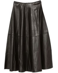 Arma - Paneled Leather Midi Skirt - Lyst