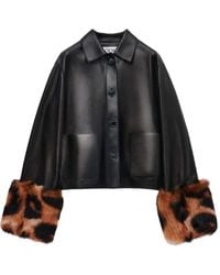 Loewe - Fur-trim Leather Jacket - Lyst