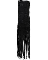 Alberta Ferretti - Robe En Macramé À Franges - Lyst