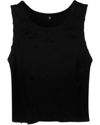 R13 - Ripped Cotton Crop Top - Lyst