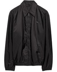 Prada - Zipped Nylon Jacket With Logo Embroidery - Lyst