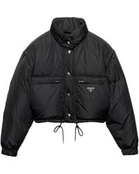 Prada - Ring-Collar Cropped Down Jacket - Lyst