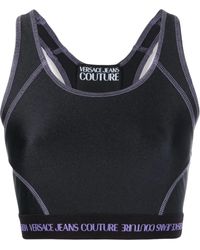 Versace Jeans Couture - Logo-Band Crop Top - Lyst