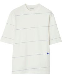 Burberry - Katoenen T-shirt Met Geborduurd Logo - Lyst