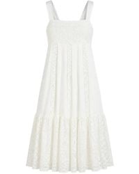 Semicouture - Lace-Panelled Tiered Maxi Dress - Lyst