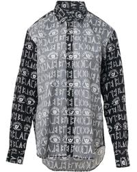 COMME DES GARÇON BLACK - Camicia Filip Pagowski Con Stampa Grafica - Lyst