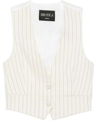 Dondup - Pinstripe-Pattern Cropped Waistcoat - Lyst
