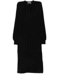 Twinset - Pointelle-Knit Long-Sleeve Dress - Lyst