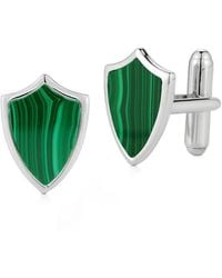 Mateo - Malachite Shield Cufflinks - Lyst