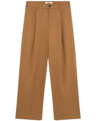 MSGM - Pleated Straight-Leg Trousers - Lyst
