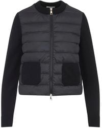 Moncler - Wool-Panel Quilted Jacket - Lyst
