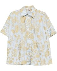 Antonio Marras - Floral-Print Striped Shirt - Lyst