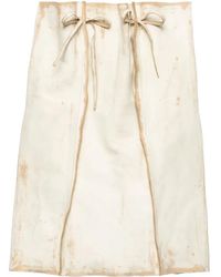 Prada - Jupe En Cuir À Coupe Mi-Longue - Lyst