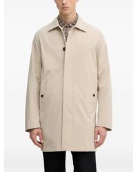 Trussardi - Logo-Patch Button-Up Coat - Lyst