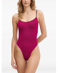 Bondeye - Crinkle-Effect Scoop-Neck Swimsuit - Lyst