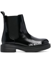 Love Moschino - Logo-Print Ankle-Boots - Lyst