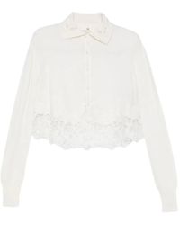 Ermanno Scervino - Lace-Trim Buttoned Cardigan - Lyst