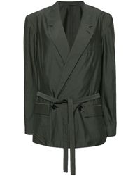 Lemaire - Double-breasted Belted Blazer - Lyst