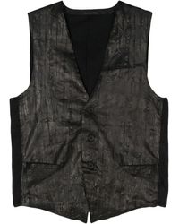 Transit - Crinkled Leather Waistcoat - Lyst