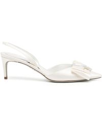 Rene Caovilla - 65mm Bow-detail Leather Sandals - Lyst