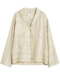 TOTEME - Monogram-Print Silk Top - Lyst