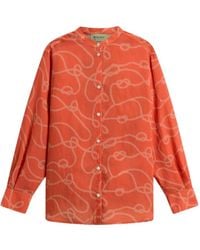 Woolrich - Rope-Print Band-Collar Shirt - Lyst